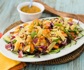 Ensalada con vinagreta de semillas de papaya
