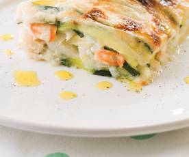 Courgette and cod lasagne