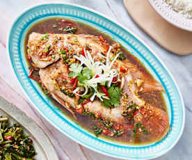 Ginger Coriander Steamed Fish