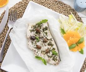 Pesce spada con marinata alle erbe e julienne di finocchi