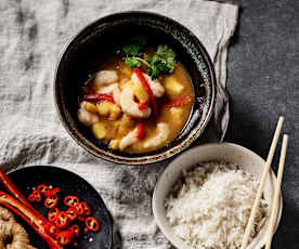 Sweet and sour prawns