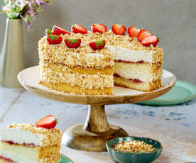 Rhabarber-Kokos-Sahne-Torte