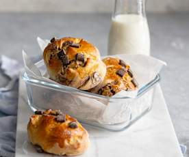 Bułeczki mleczne z czekoladą
