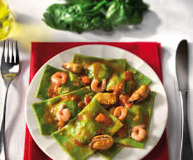 Ravioloni verdi di mare
