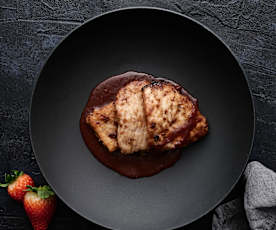 Escalope de veau, réduction à la fraise