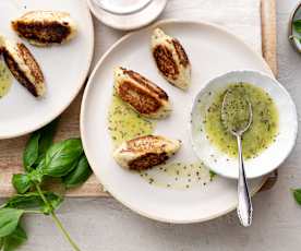 Quenelles de chou-fleur, sauce au kiwi