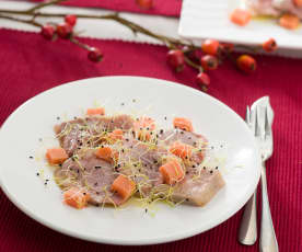 Ventresca de atún rojo con gelatina de tomate