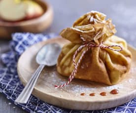 Aumônière de pommes et caramel au beurre salé