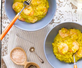 Prawn and saffron risotto