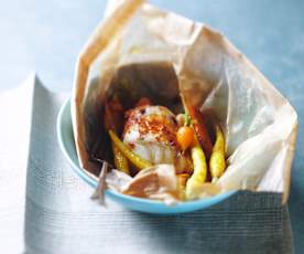 Papillotes de cabillaud au tandoori