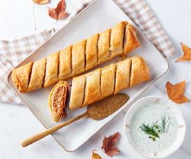 Pork Gyro Phyllo Rolls