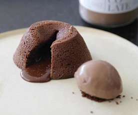 Volcán de chocolate sin azúcar