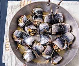 Sardines farcies aux épinards et aux tomates confites