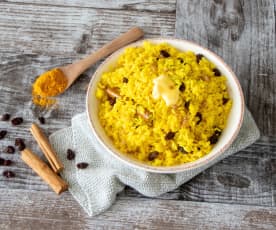 South African yellow rice using rice mode