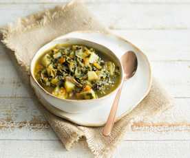 Hearty seven vegetable soup