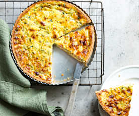 Quiche jambon, courgette, menthe, ricotta