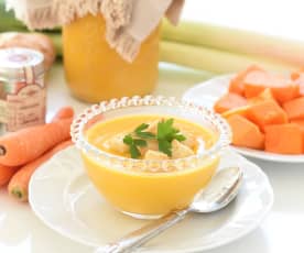 Crema de calabaza con curry