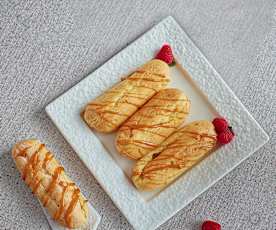 Éclair con crema pasticcera e caramello