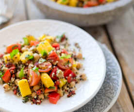 Quinoa salad with mango salsa