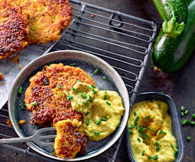 Süßkartoffel-Zucchini-Rösti mit Cashewdip