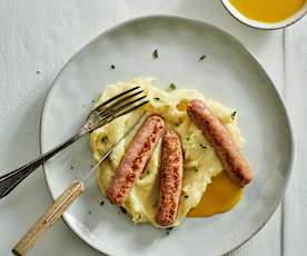 Bangers and mash (Salsicce con purè di patate)
