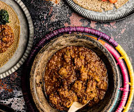 Etopisk gryderet med oksekød (Zighinì)