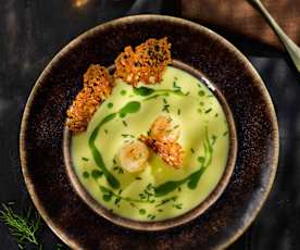 Fenchel-Safran-Suppe mit Jakobsmuscheln