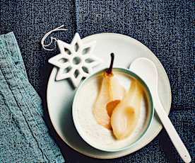 Yaourts à la vanille et poires vapeur