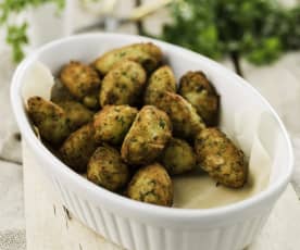 Buñuelos de bacalao y patatas