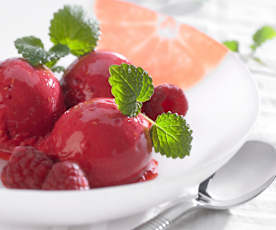 Raspberry and orange buttermilk ice cream