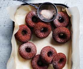 Spiced chocolate doughnuts