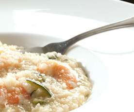 Cuketové rizoto s krevetami