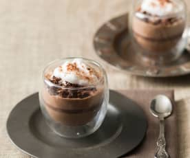 Layered chocolate cappuccino cups