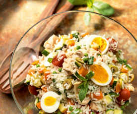 Rice Salad with Eggs and Tuna