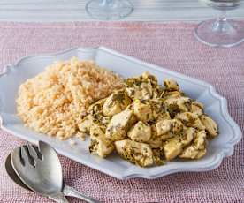 Pollo al cilantro y cuscús