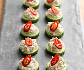 Tuna Tapenade on Cucumber