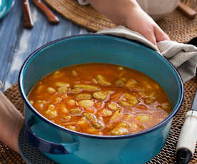 Judías de El Barco de Ávila con magro de cerdo en cocción lenta