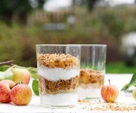 Yoghurt Parfait, Quinoa and Apple Crumble