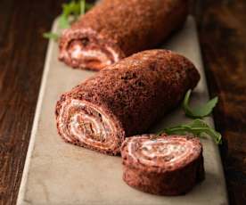 Smoked Salmon and Beetroot Roulade