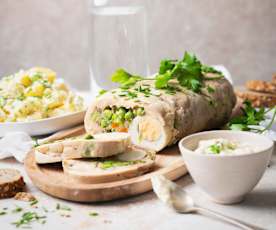 Matambre de pollo con ensalada de patata