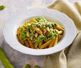 Pasta integrale con crema di fave