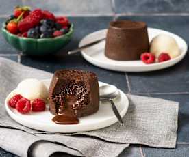 Steamed chocolate lava cakes