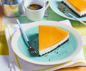 Orange glaced Cheesecake mit Oreo®-Boden
