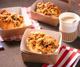 Roles de canela con nuez caramelizada