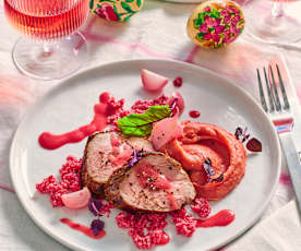 Kalbsfilet mit Radieschen und pinkem Stampf