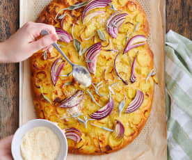 Focaccia sauge et pommes de terre