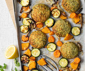Fischlaibchen mit Ofengemüse