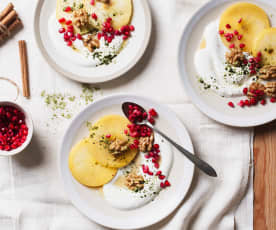 Carpaccio de manzana con yogur