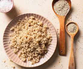 Quinoa cocida (Cocción de arroz)