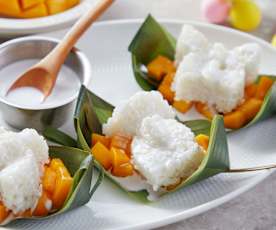 芒果糯米粽叶船